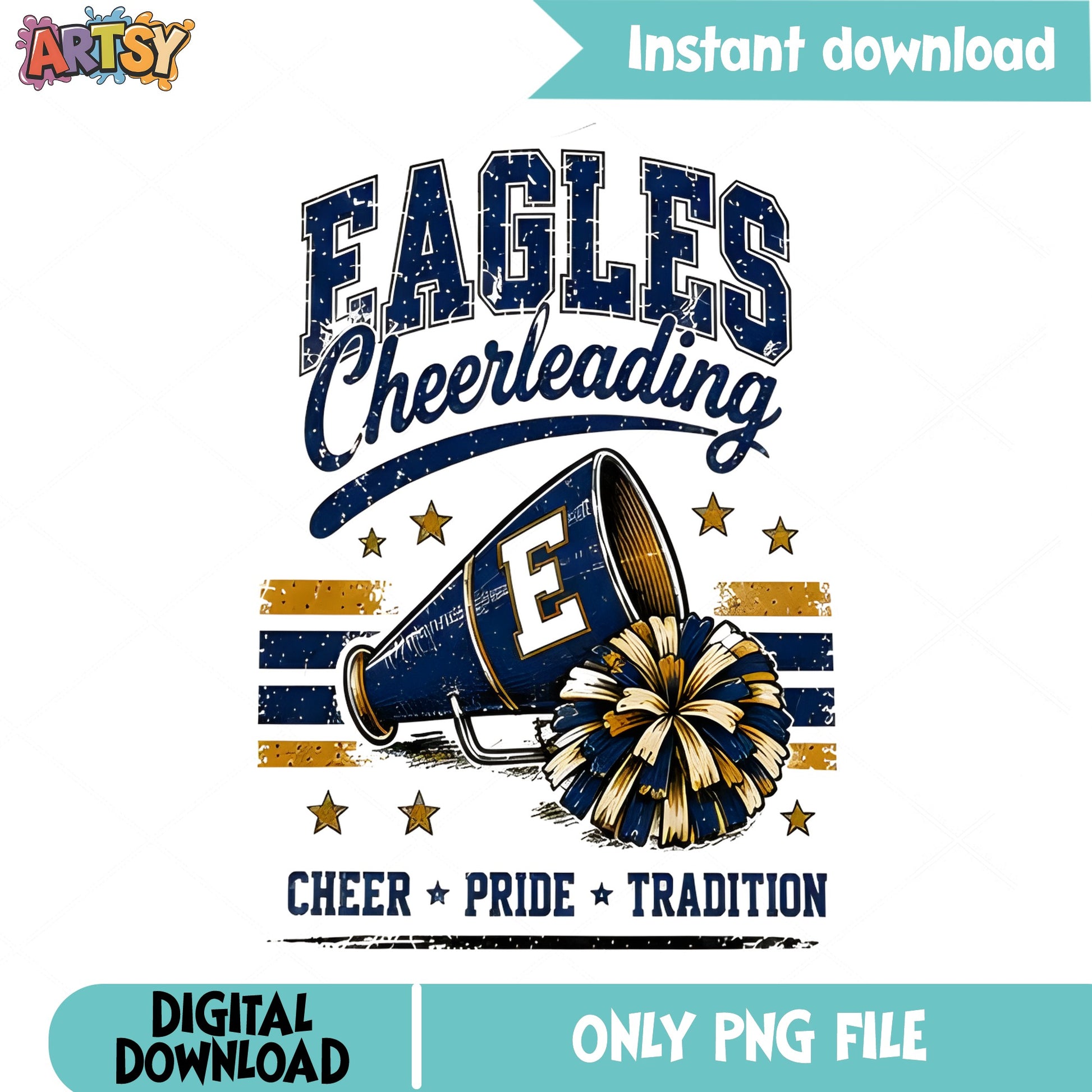 Eagles Cheerleading PNG, Cheer Squad Megaphone, School Spirit PNG