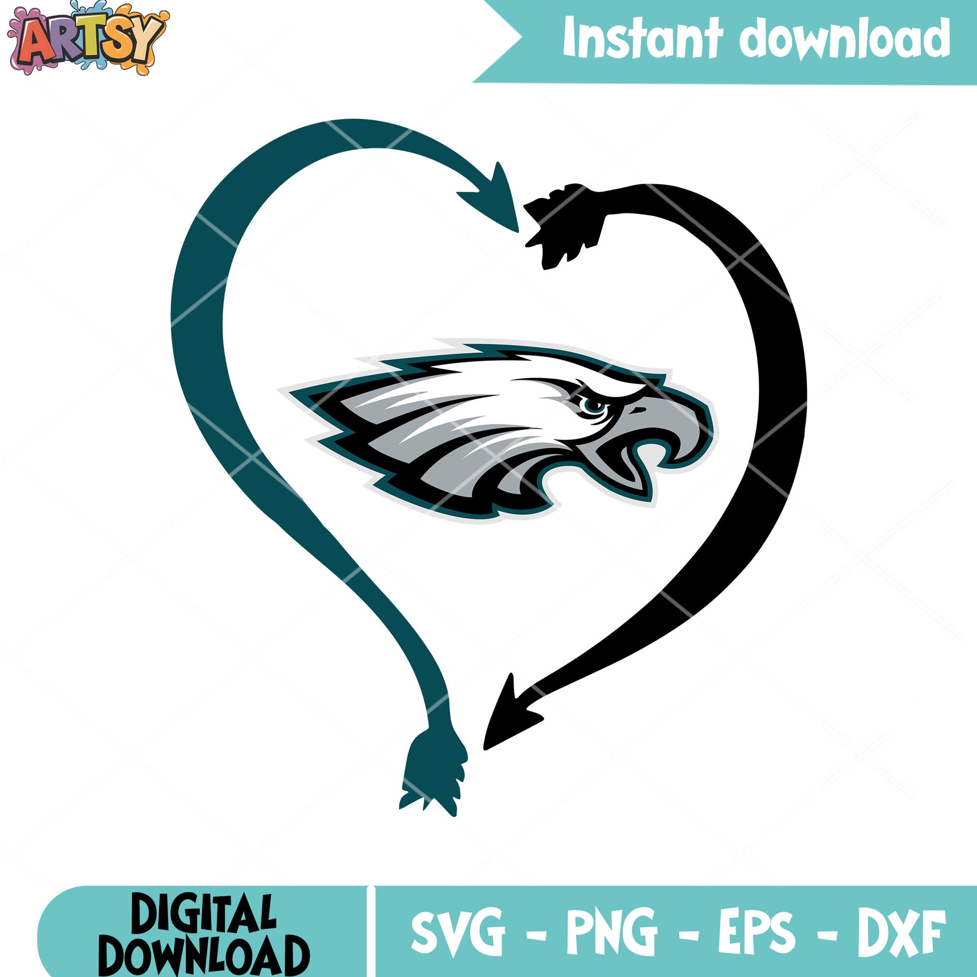 Eagles always in heart svg, philadelphia eagles svg, nfl games svg