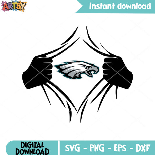 Eagles superman costume svg, philadelphia eagles svg, afc west svg