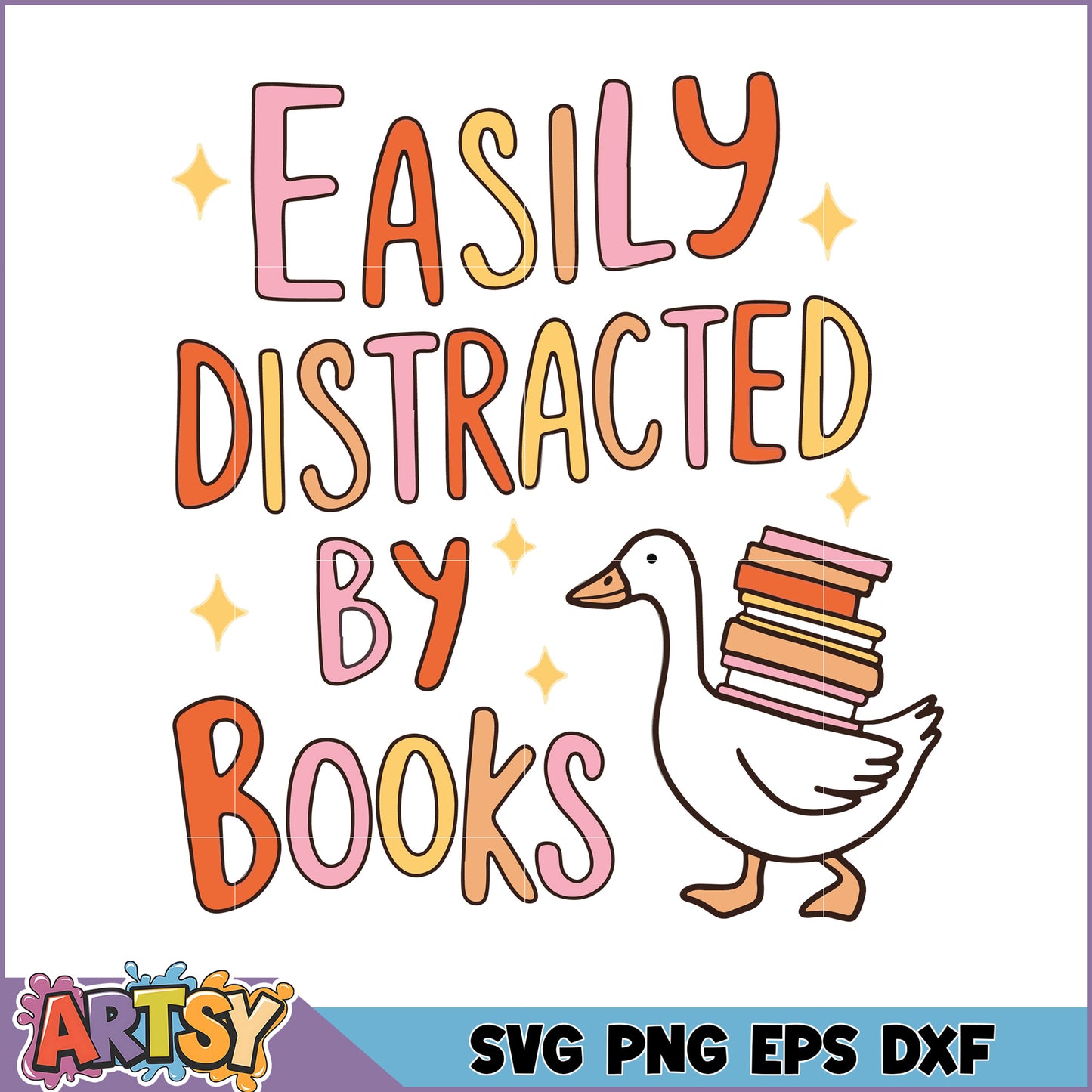 Easily Distracted by Books SVG