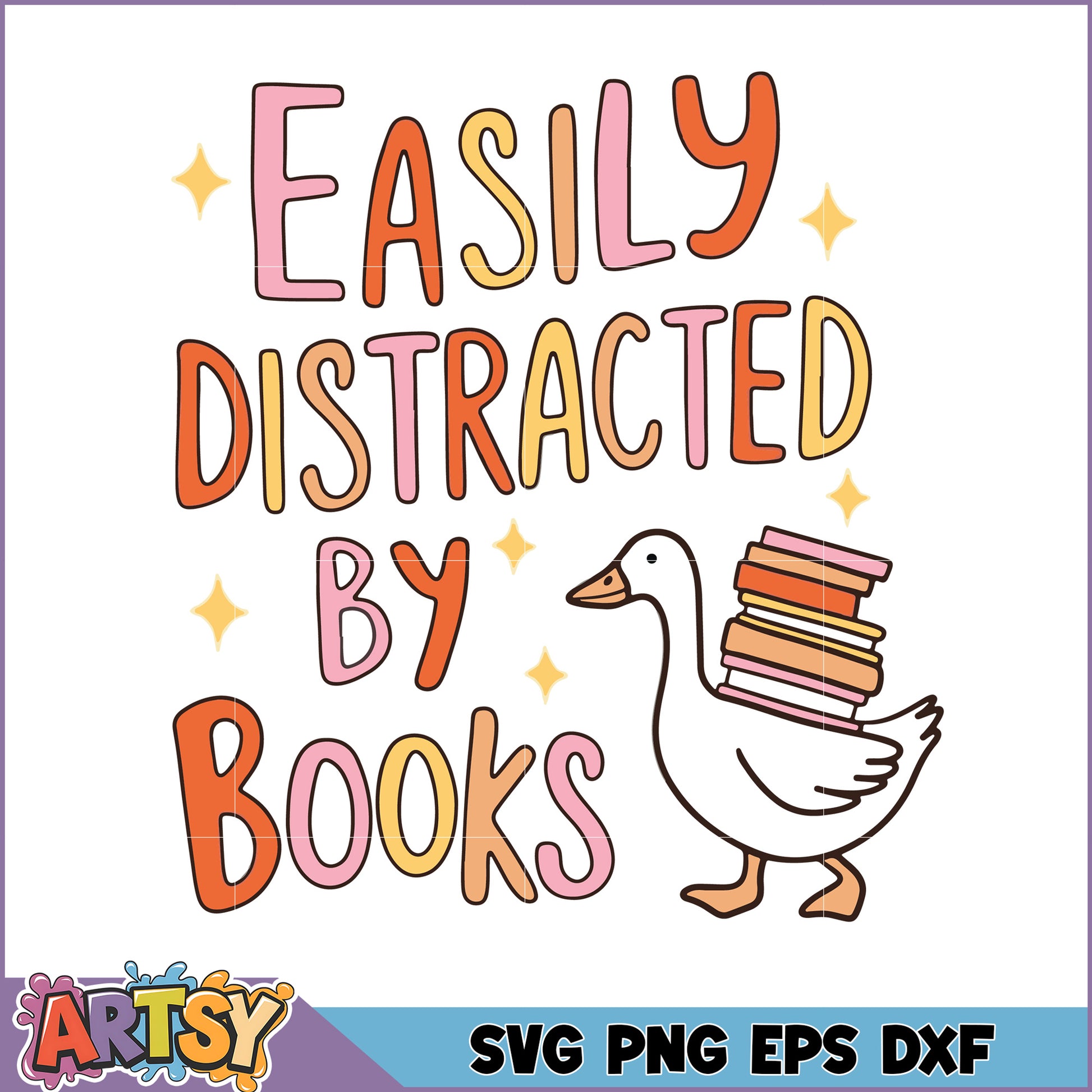 Easily Distracted by Books SVG