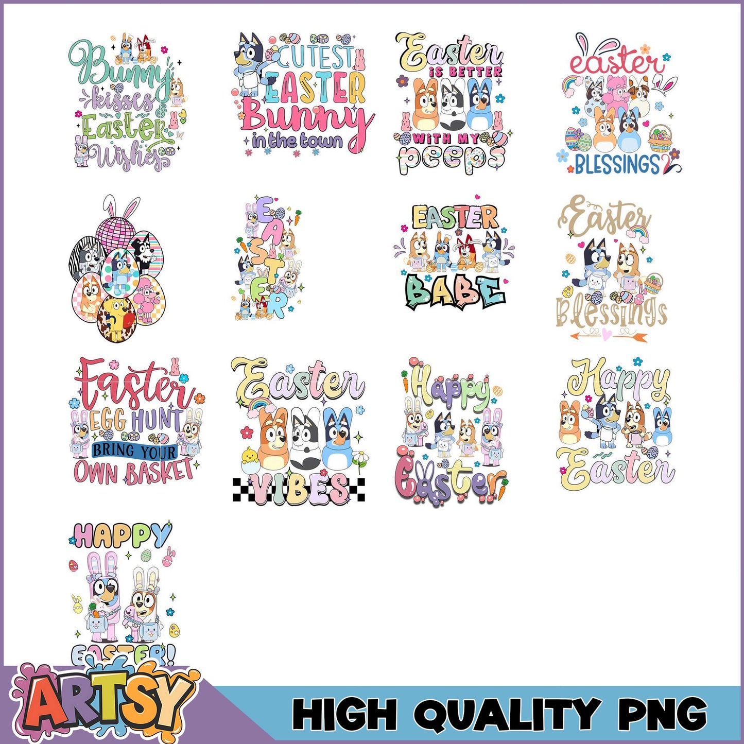 Easter Bunny PNG Bundle Cute Designs