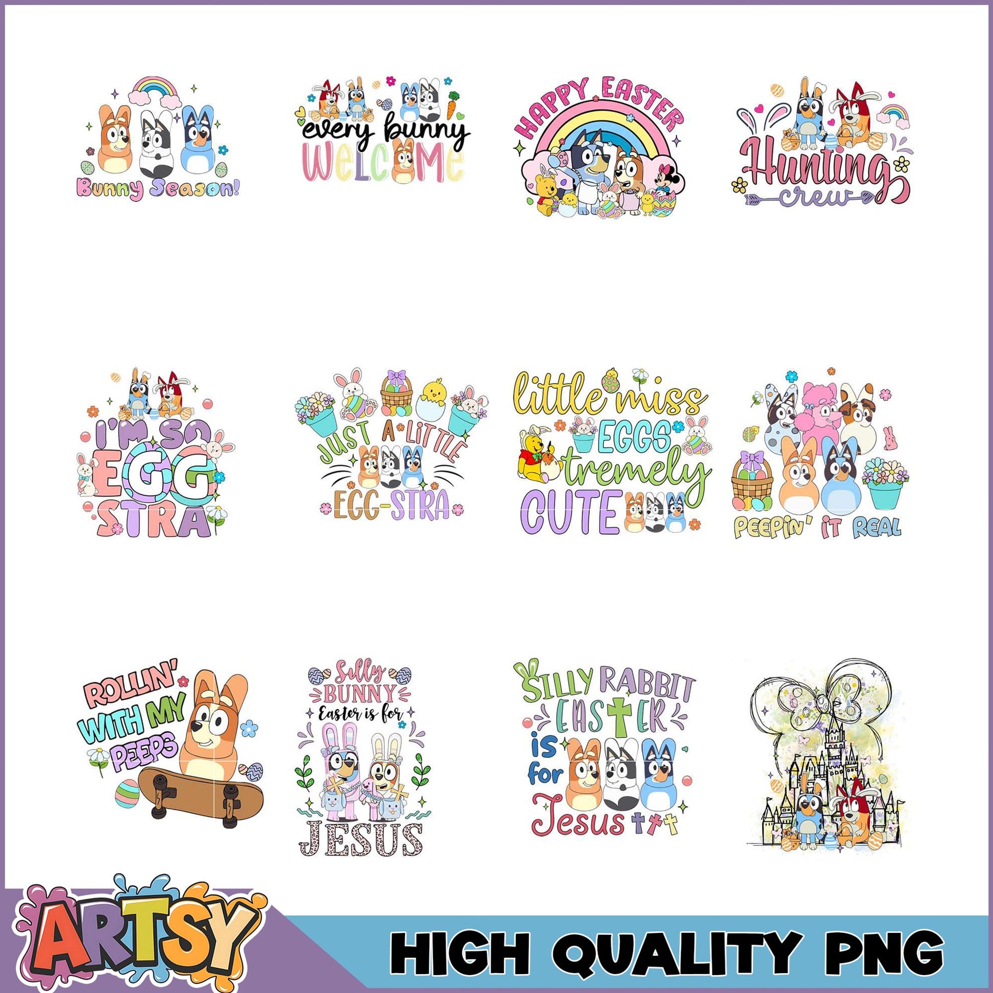 Easter Bunny PNG Bundle High-Quality Designs