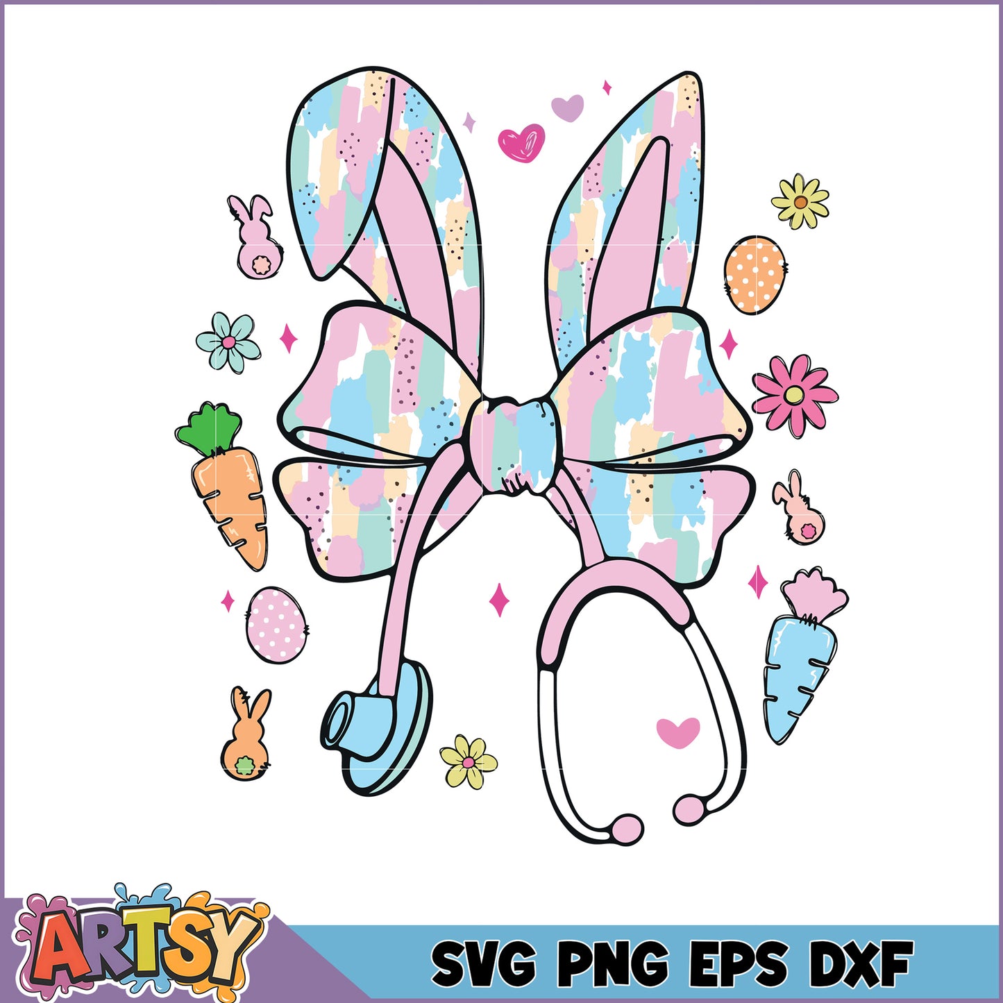 Easter Bunny Stethoscope SVG Cut File