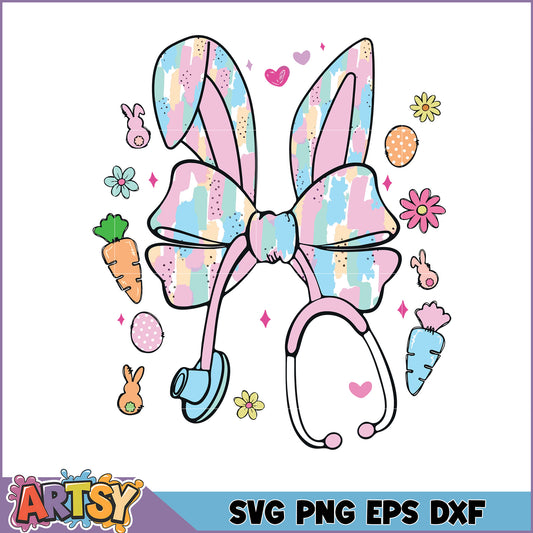 Easter Bunny Stethoscope SVG Cut File