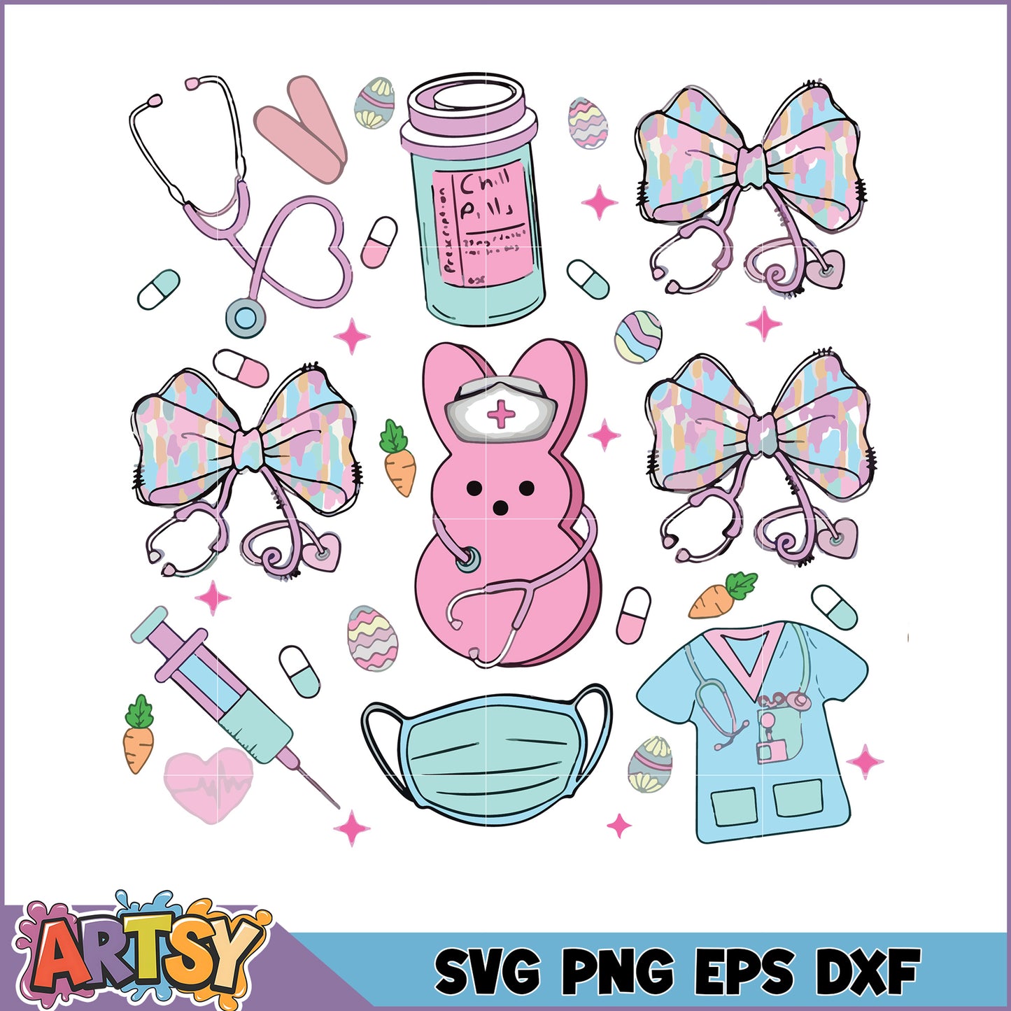 Easter Nurse Peeps SVG Cut File