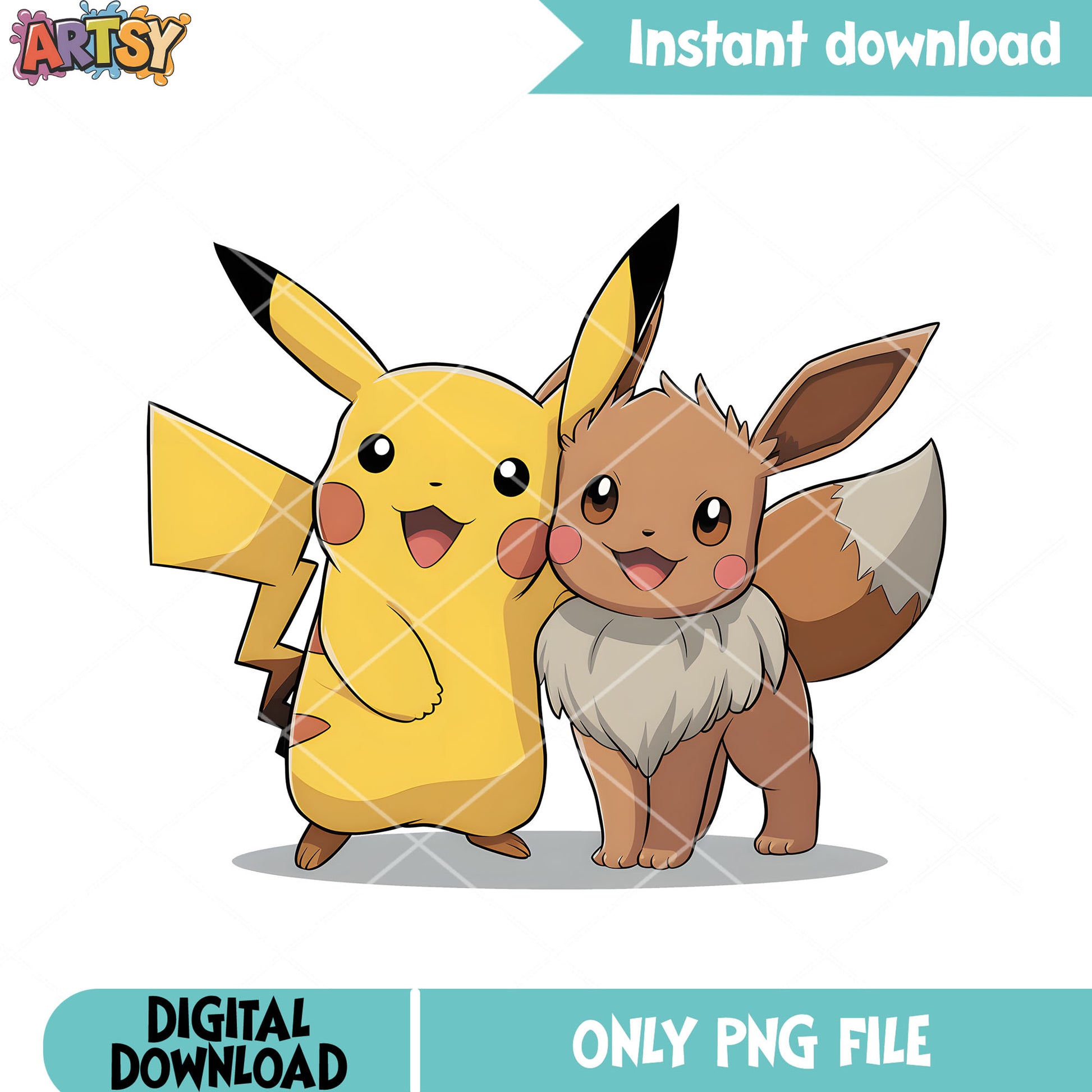 Eevee couple pikachu pokemon png, pokemon eevee png, pokemon couple png