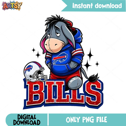 Eeyore Buffalo Bills PNG, NFL Football Clipart, Bills Fan PNG