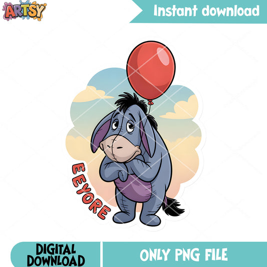 Eeyore pooh vibes disney png, disney eeyore png, winnie the pooh png