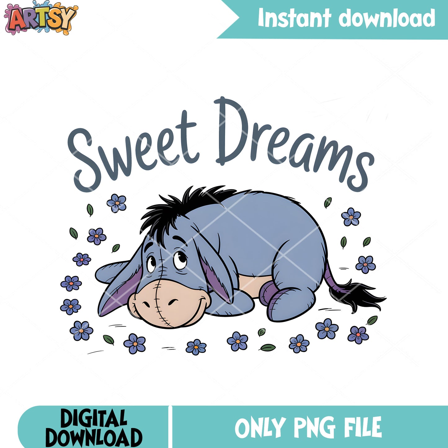 Eeyore vibes dreaming png, winnie the pooh png, disney eeyore png