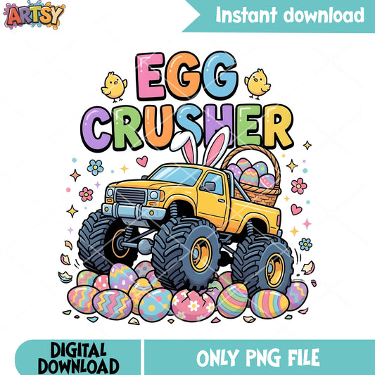 Egg crusher easter png, ester day png, monster truck png