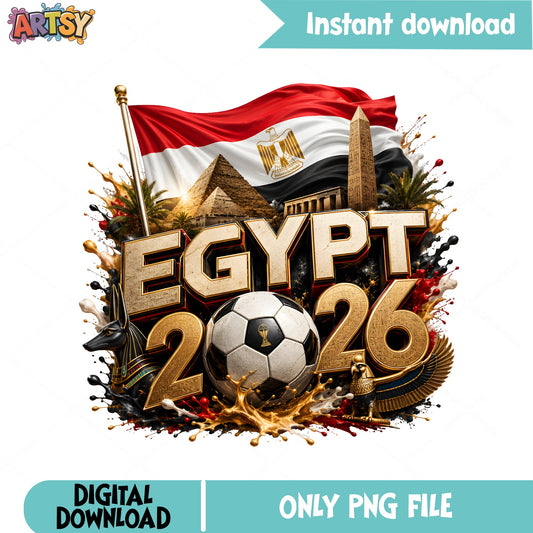 Egypt 2026 Soccer PNG, Egypt Flag Football PNG, World Cup PNG