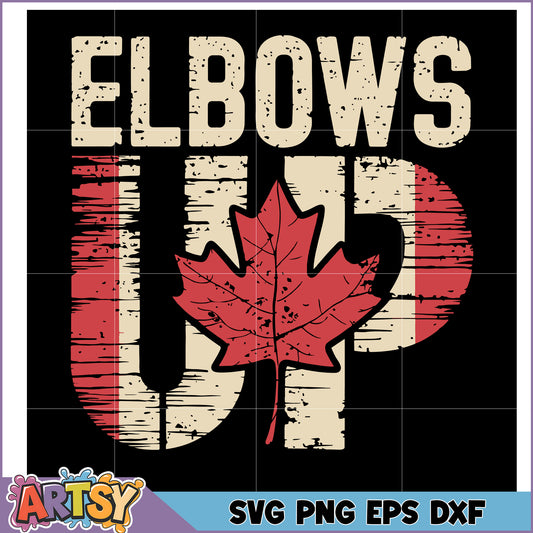 Elbows Up Maple Leaf SVG Design for Creative Projects