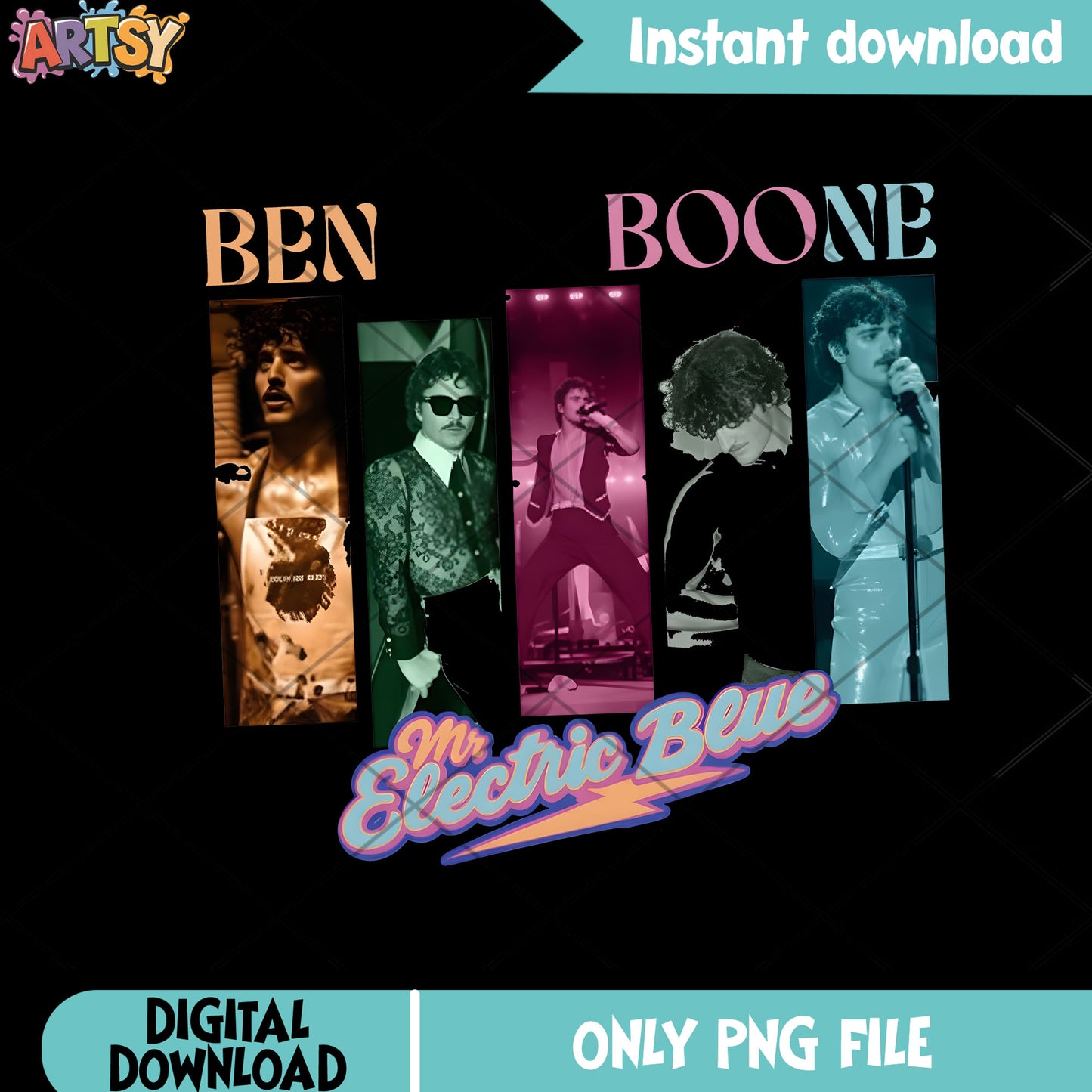 Electric blue ben png, Benson Boone Lover png, American Heart Tour png