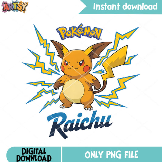 Electric pikachu evolution png, pokemon stickers png, pokemon raichu png