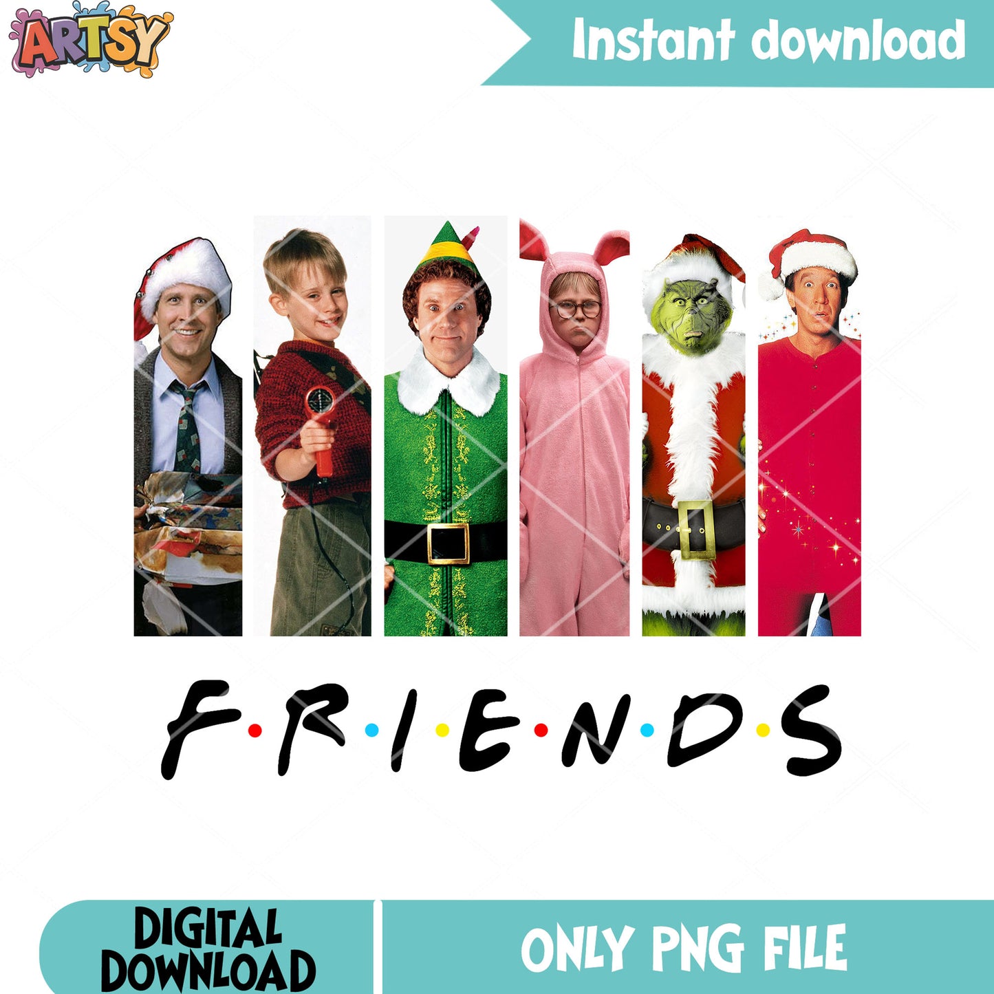 Elf and his friends png, friends tv show png, the grinch png