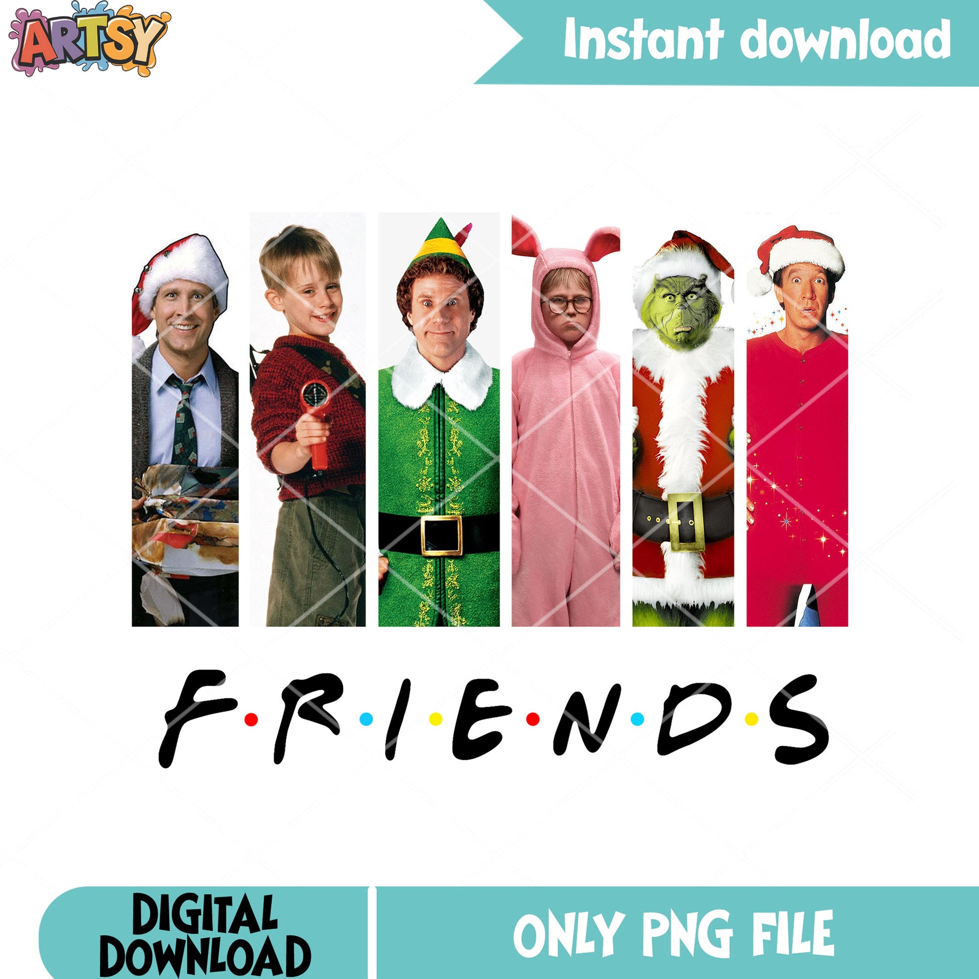Elf and his friends png, friends tv show png, the grinch png