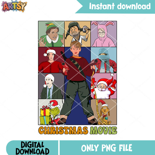 Elf and santa claus png, merry christmas png, kevin mccallister​ png