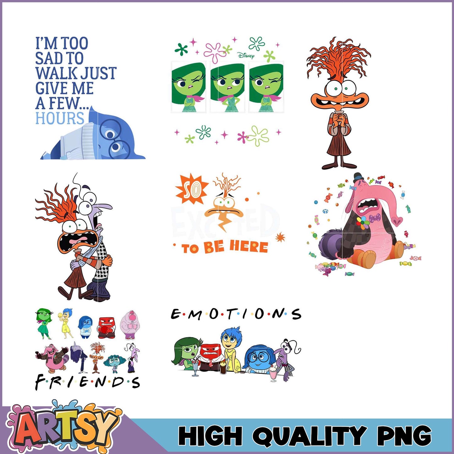 Emotional Friends PNG Bundle for Creative Projects