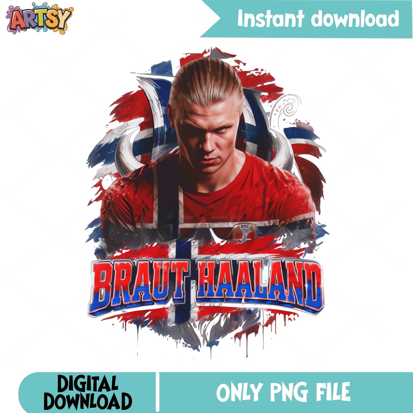 Erling Haaland Norway Soccer PNG, Football Player PNG, Soccer Fan PNG
