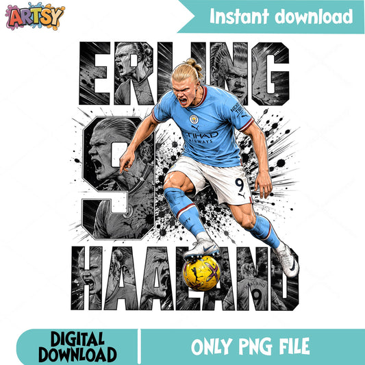 Erling Haaland PNG, Manchester City Soccer Player PNG, Football PNG