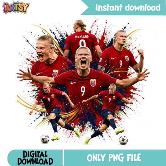 Erling Haaland PNG, Norway Soccer Player PNG, Football PNG