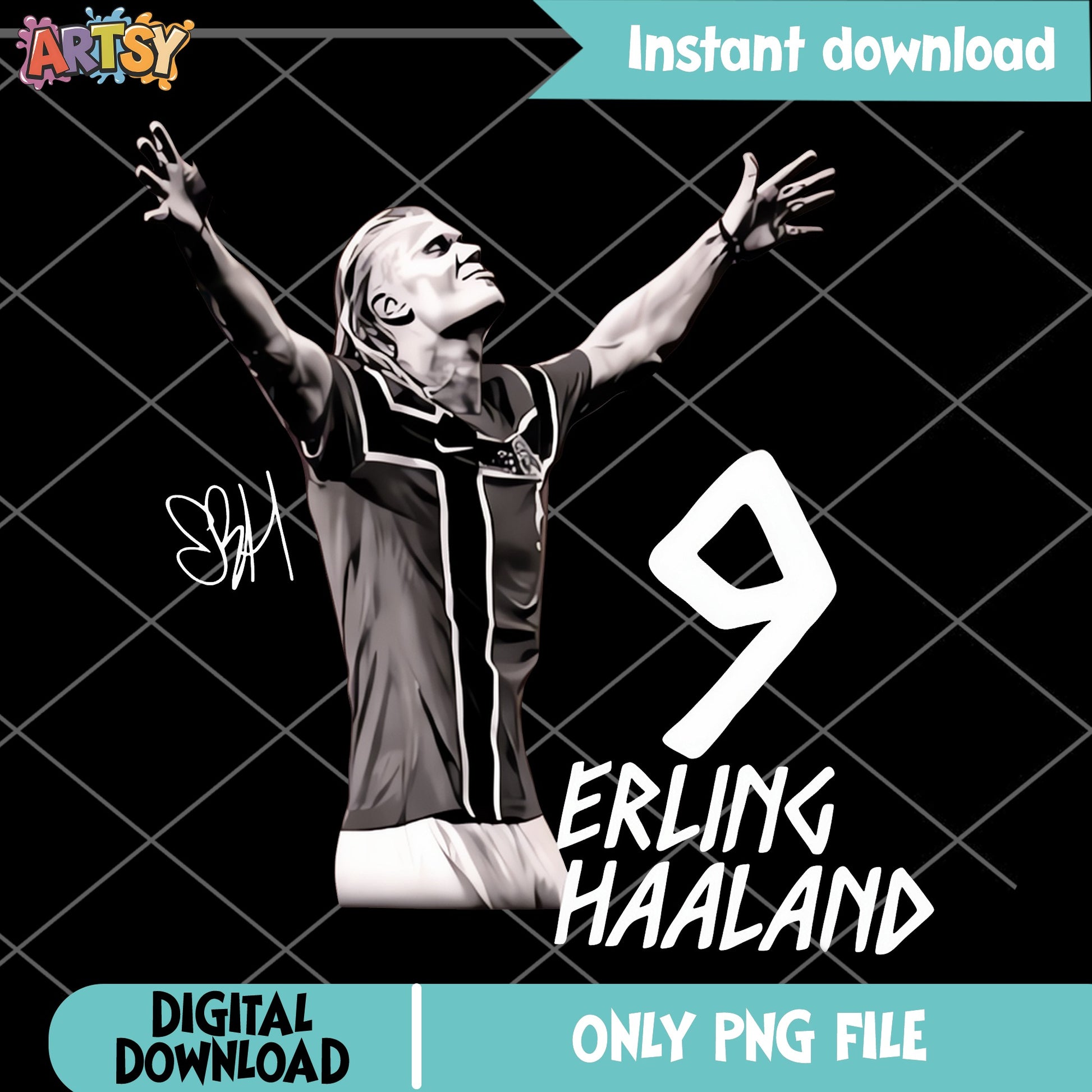 Erling Haaland PNG, Soccer Player Number 9, Football PNG