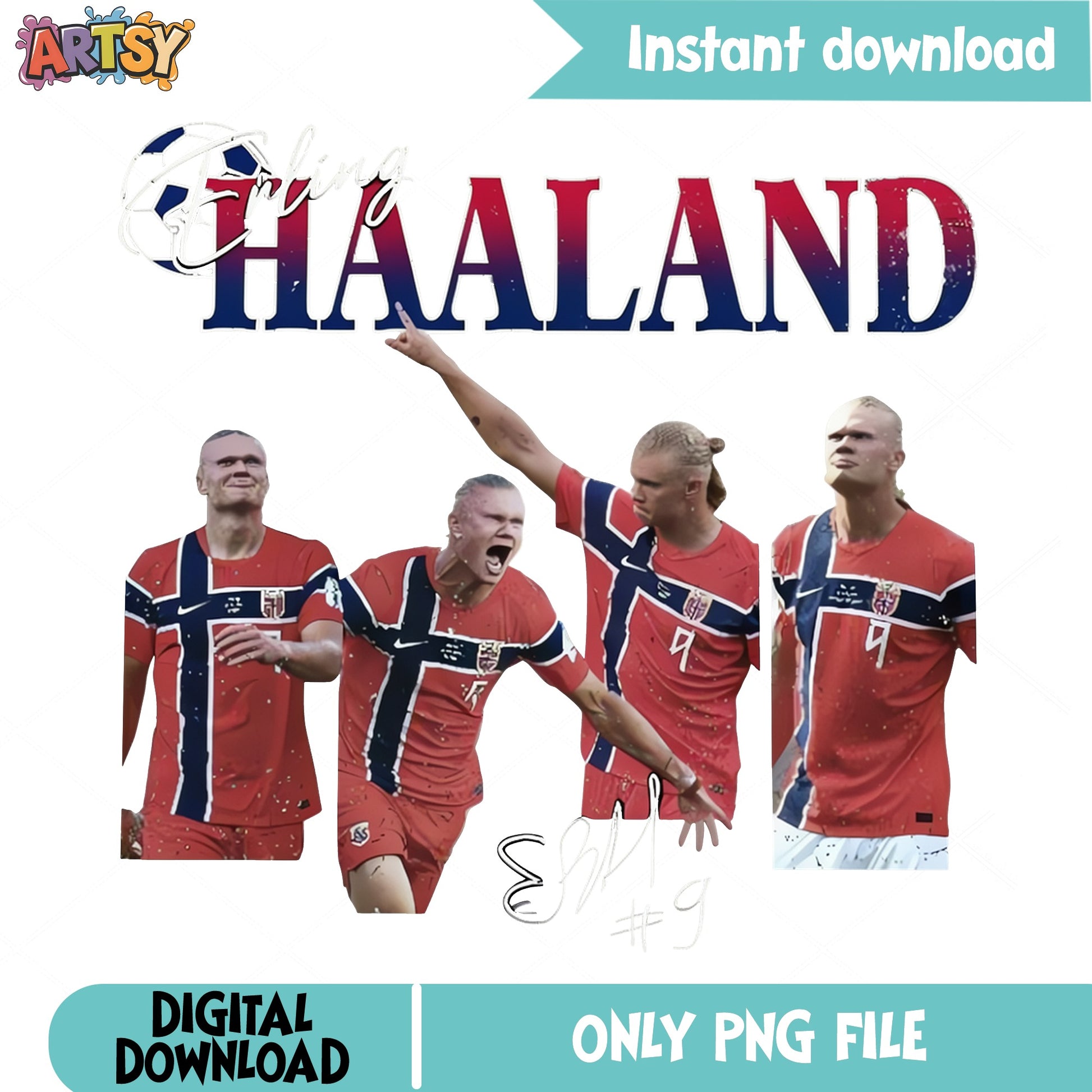 Erling Haaland PNG, Soccer Player Shirt Design, Football PNG