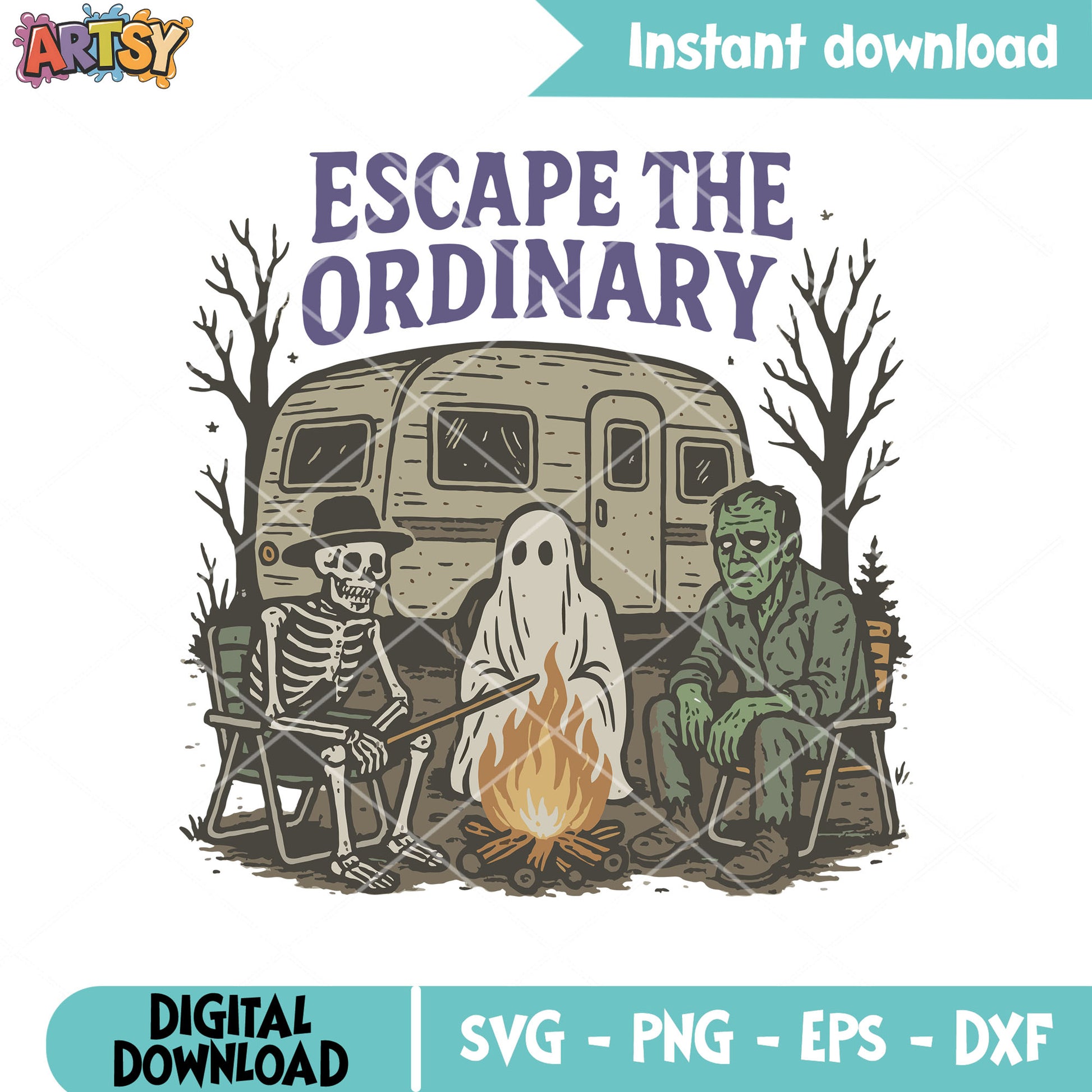 Escape the ordinary svg, halloween zombie svg, ghost friends svg