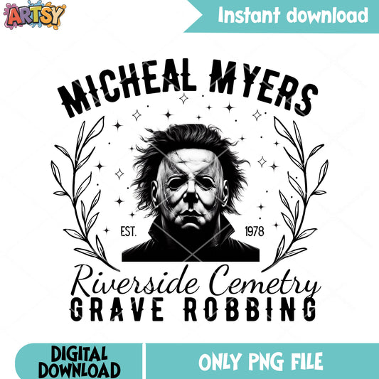 Est 1978 Micheal myers png, starry night png, spooky halloween png