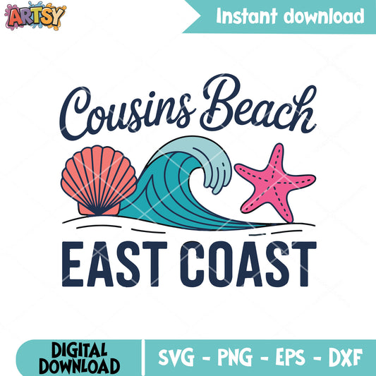 Est coast cousins beach svg, cousins beach svg, beach america svg