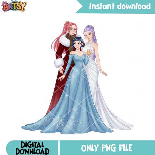 Evening christmas party png, huntrix png, christmas dress png