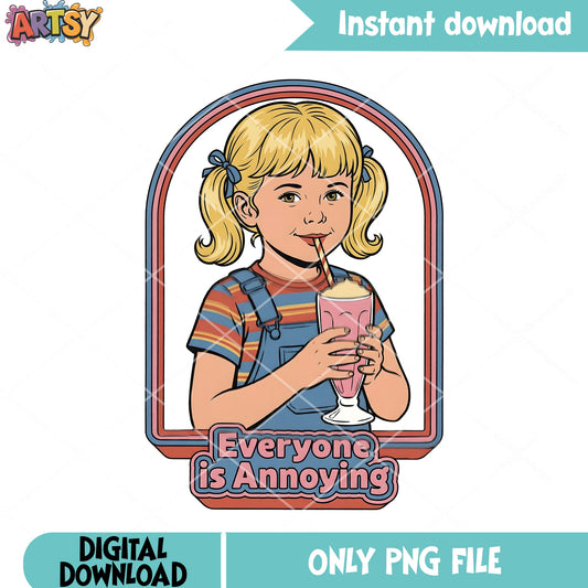 Everyone is annoying png, summer vibes png, smoothie png