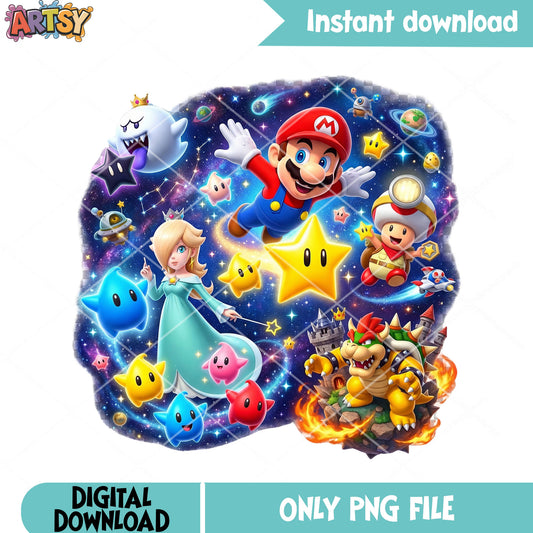 Evil browser galaxy luma png, mario browser png, rosalina princess png