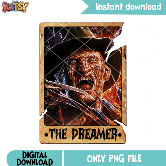 Excited Freddy krueger png, nightmare png, scary halloween png