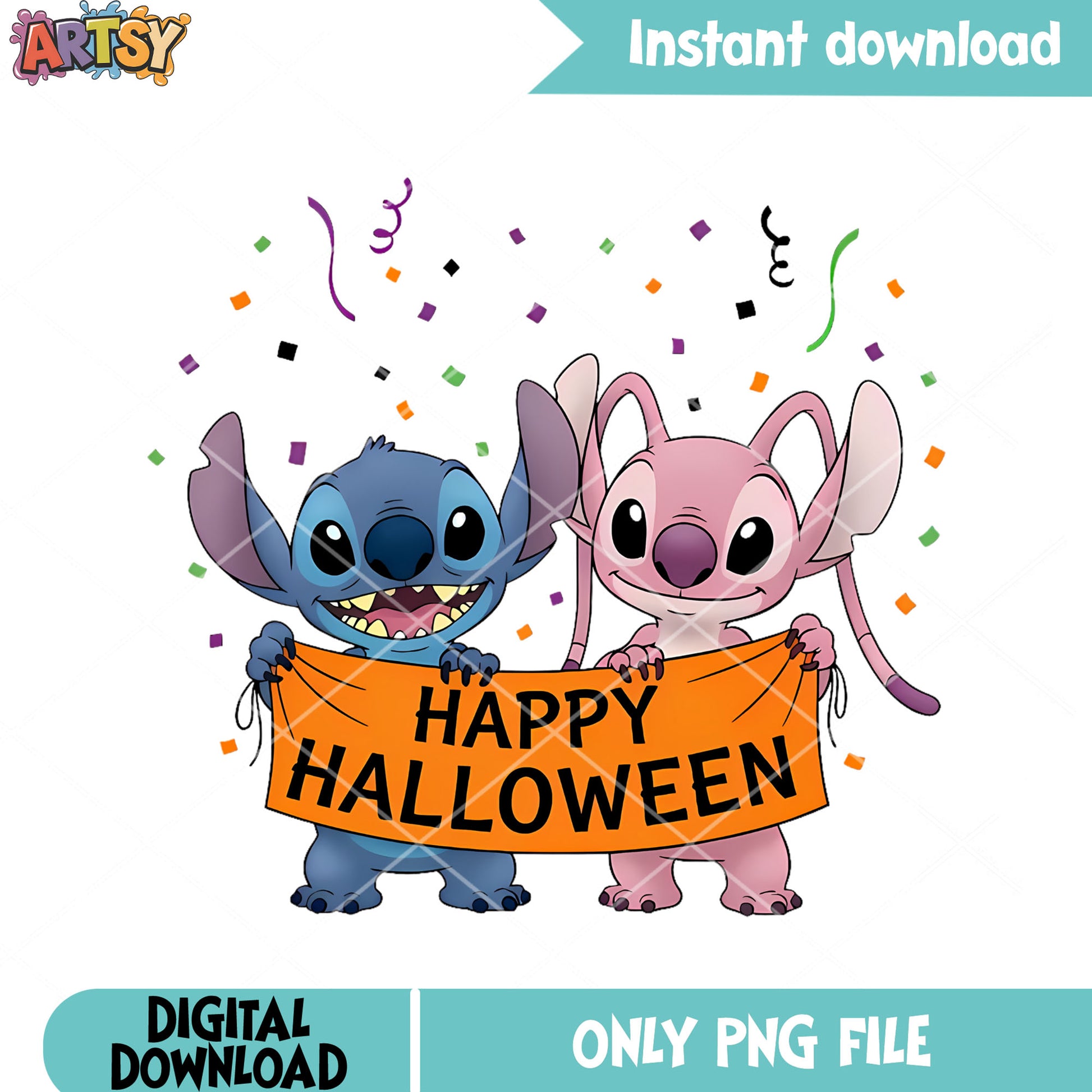 Experiment 624 and stitch png, party popper png, halloween costume png