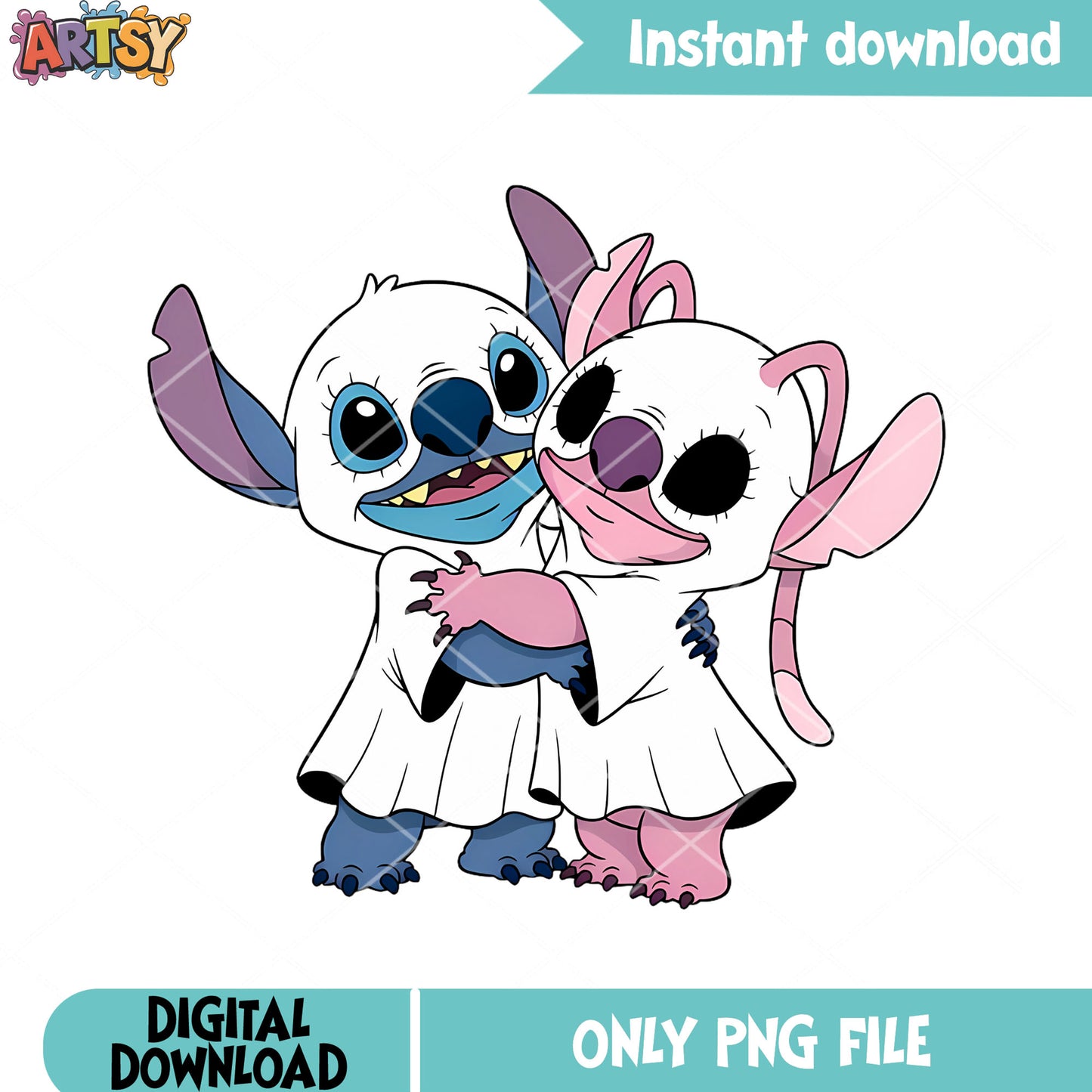 Experiment 64 blue aline png, ghost costume png, disney halloween png