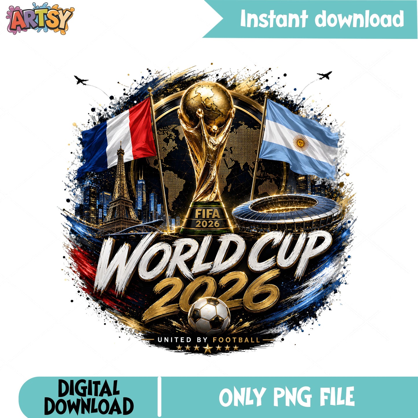 FIFA World Cup 2026 PNG, Soccer Football Trophy PNG, United By Football PNG