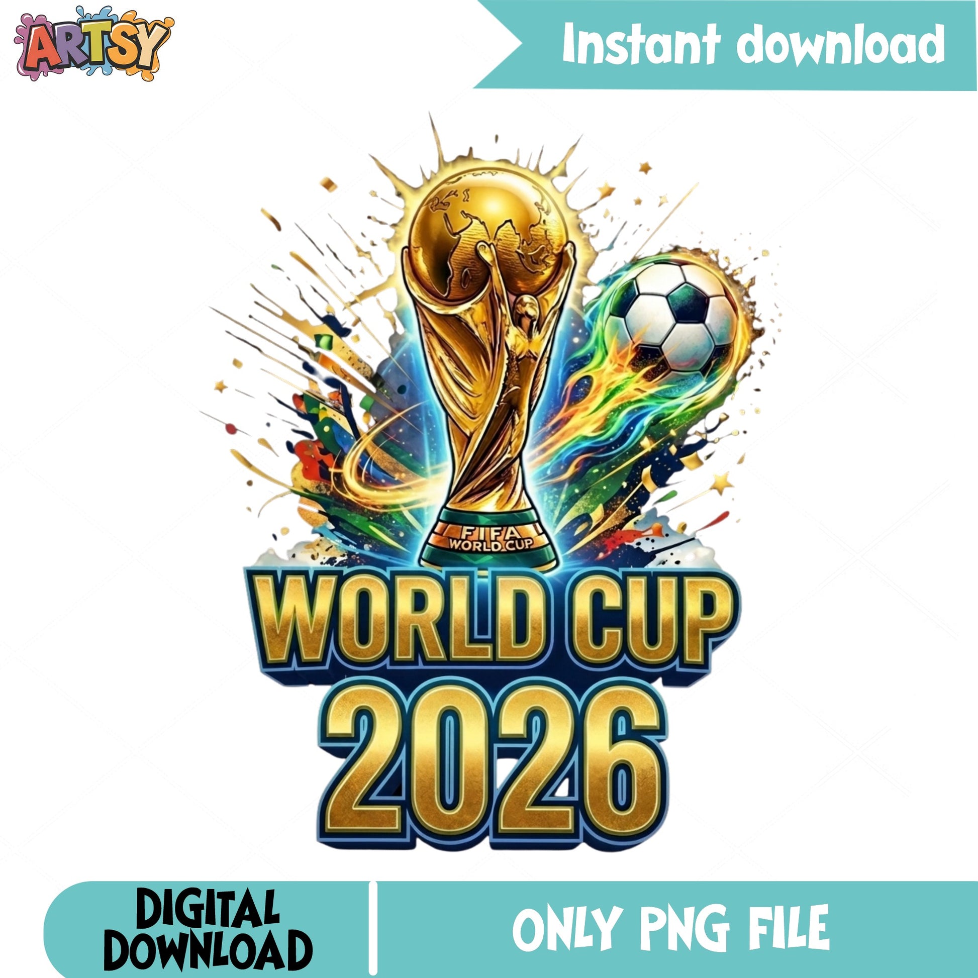 FIFA World Cup 2026 PNG, Soccer Trophy Sublimation, Football PNG