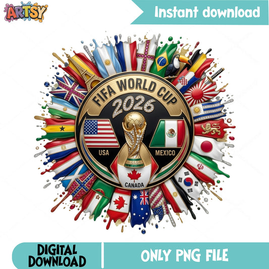 FIFA World Cup 2026 PNG, Soccer World Cup USA Mexico, PNG