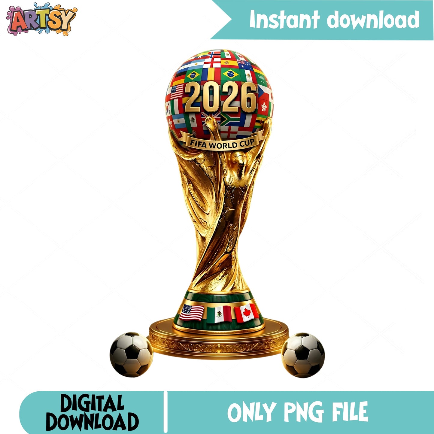 FIFA World Cup 2026 Trophy PNG, Soccer Cup PNG, Football PNG