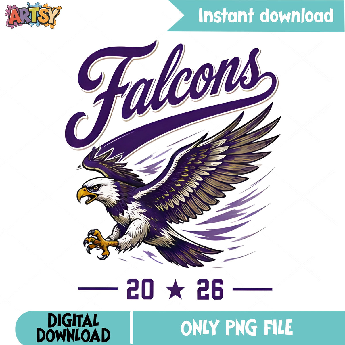 Falcons 2026 Mascot PNG, School Spirit Team PNG, Bird PNG