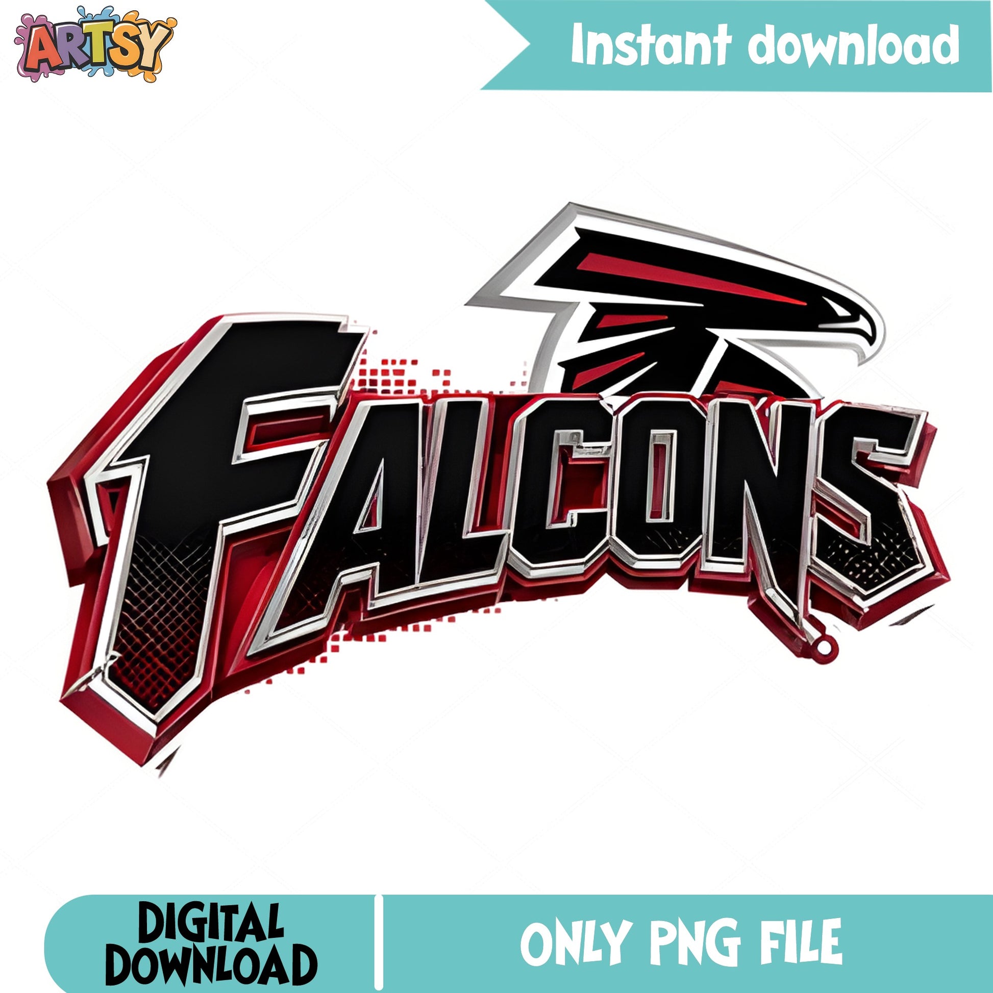 Falcons Football Team PNG, NFL Sports Logo PNG, Sublimation PNG