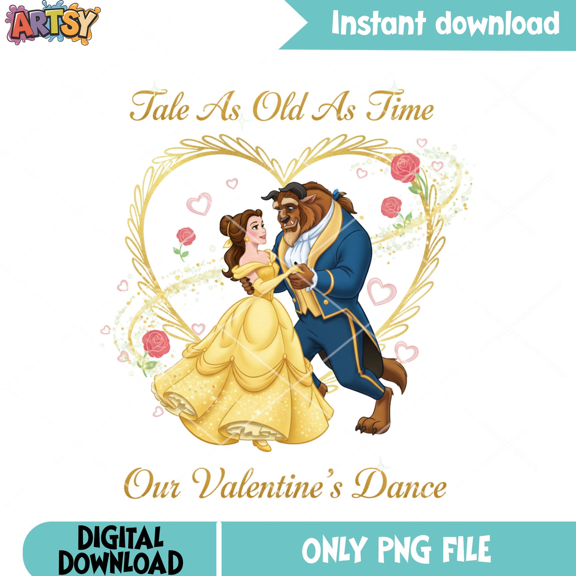 Fale as old as time png, beauty and the beast png, valentine day png