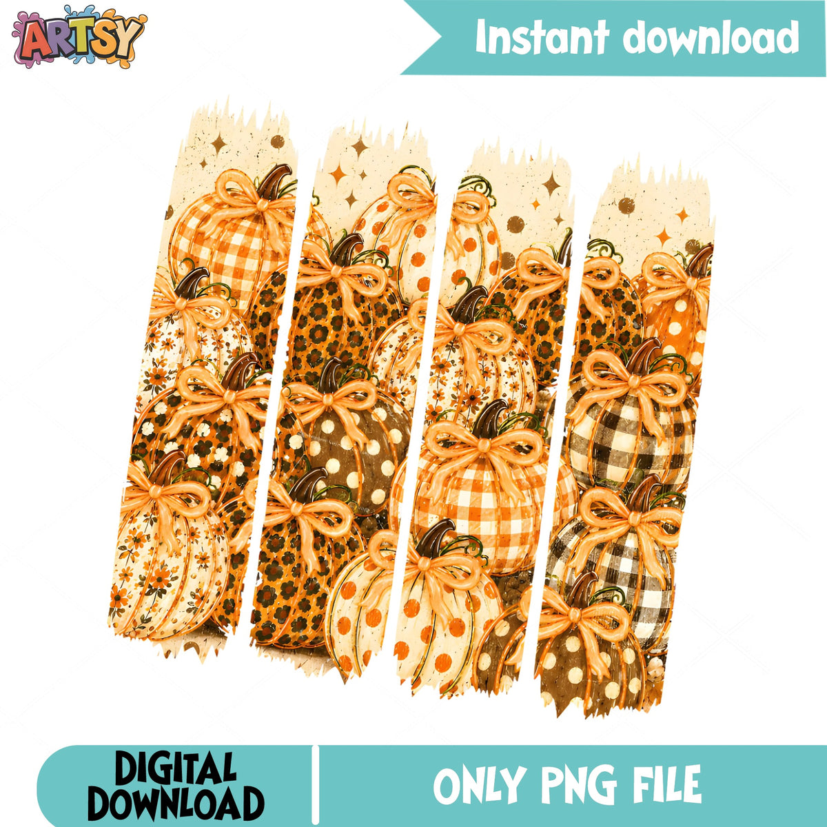 Fall Pumpkin Tumbler Wrap PNG, Autumn Pumpkin PNG, Halloween PNG