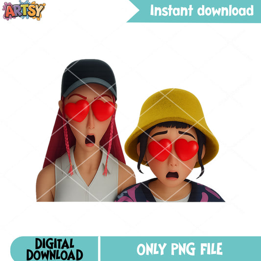 Fall in love in fisrt look png, huntrix mira png, huntrix zoey png