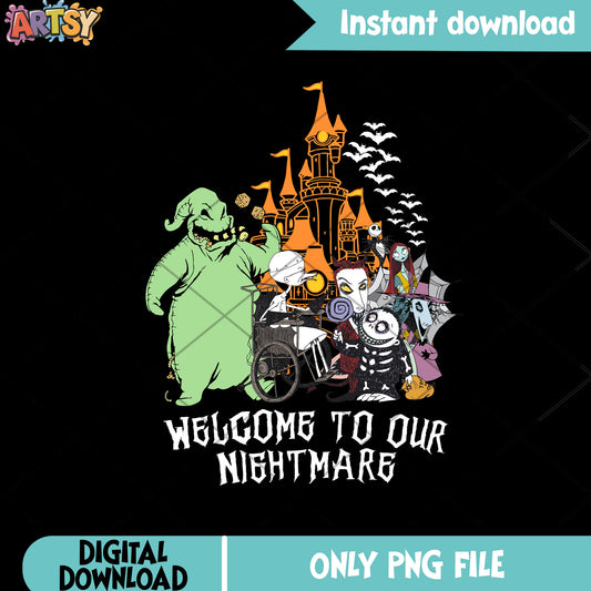 Family of monster png, jack skelington png, spooky halloween png