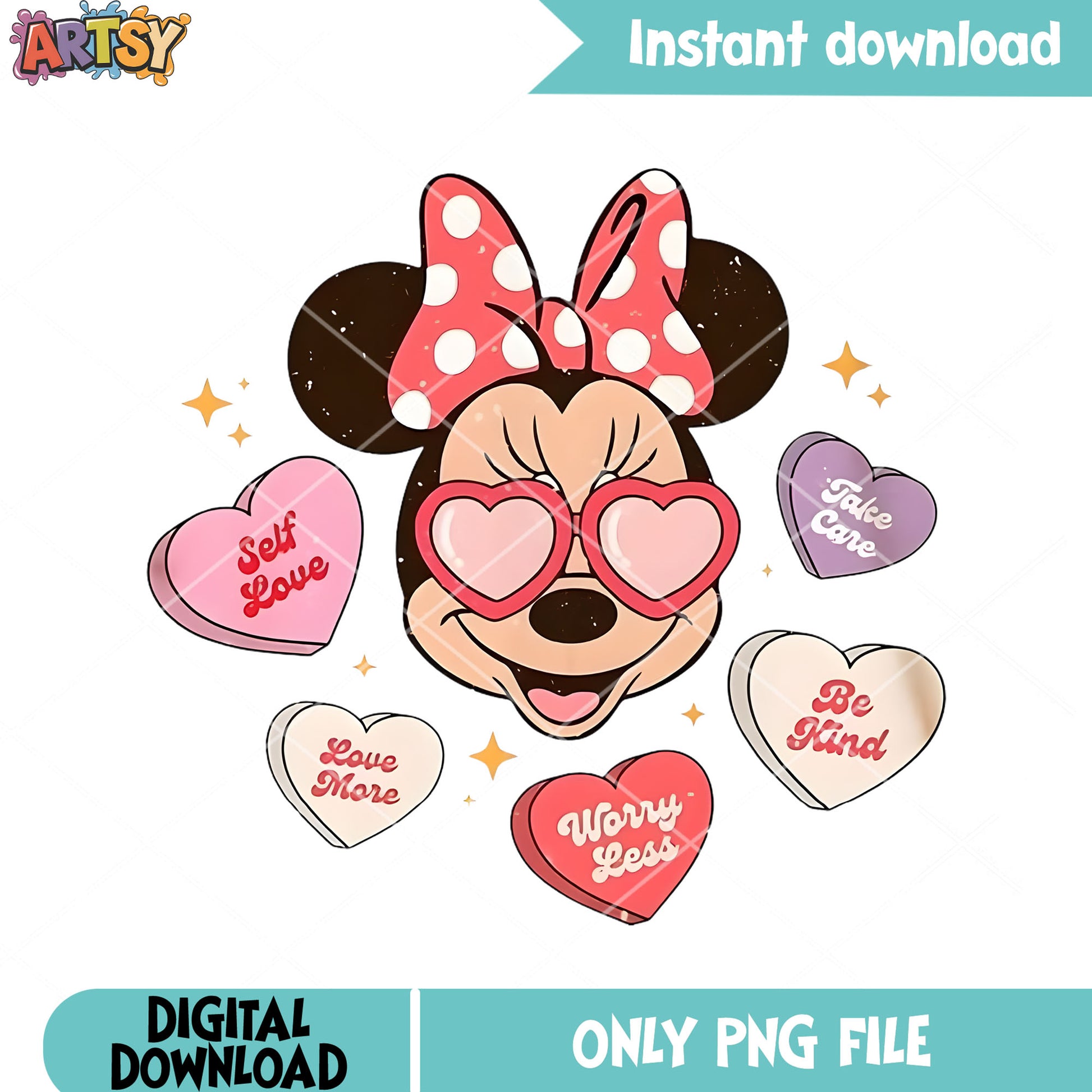 Fancy sunglasses minnie png, valentine day png, minnie mouse png