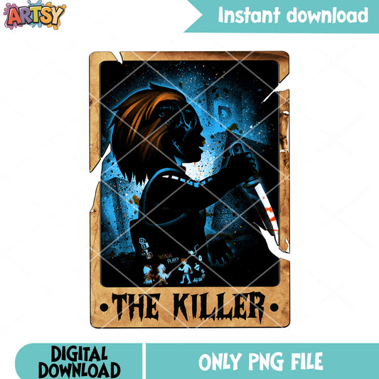Fantasy Chucky blood knife png, the killer png, childs play movies png