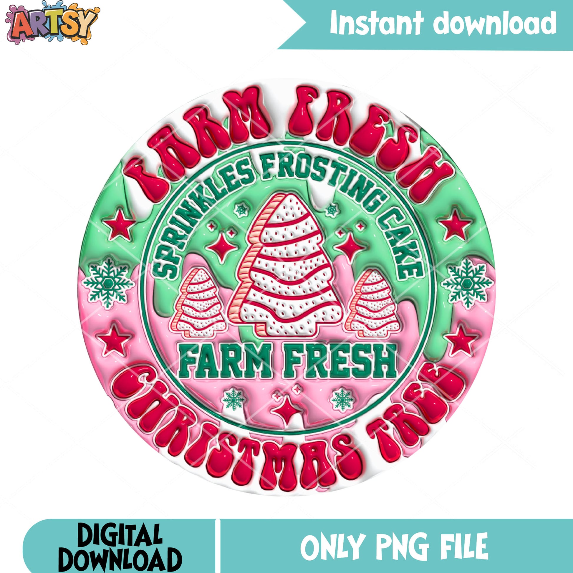 Farm fresh christmas png, christmas tree png, pink christmas png - Copy